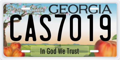 GA license plate CAS7019