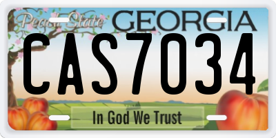 GA license plate CAS7034