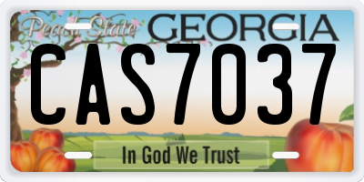 GA license plate CAS7037