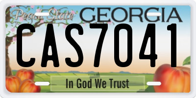 GA license plate CAS7041