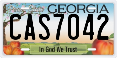 GA license plate CAS7042