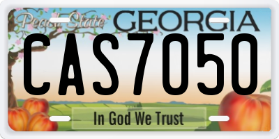 GA license plate CAS7050