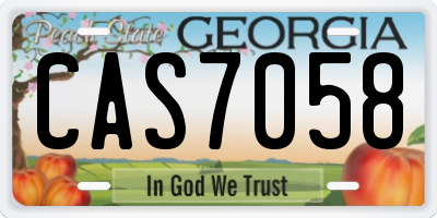 GA license plate CAS7058