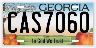 GA license plate CAS7060