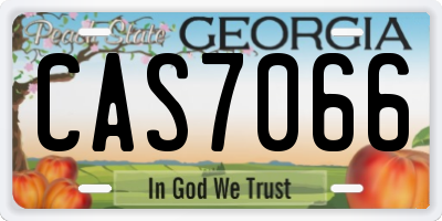 GA license plate CAS7066