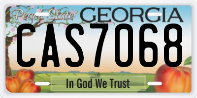 GA license plate CAS7068