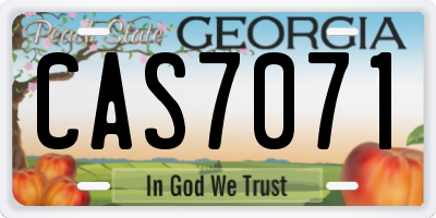 GA license plate CAS7071