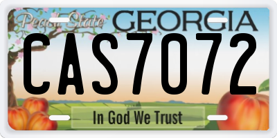 GA license plate CAS7072
