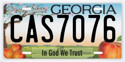 GA license plate CAS7076