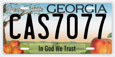 GA license plate CAS7077