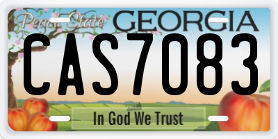 GA license plate CAS7083