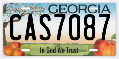 GA license plate CAS7087