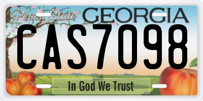 GA license plate CAS7098