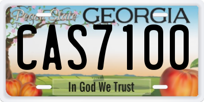 GA license plate CAS7100