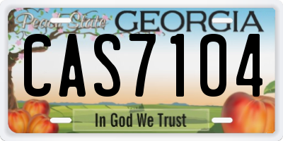 GA license plate CAS7104