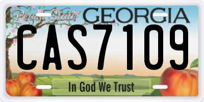 GA license plate CAS7109