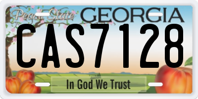 GA license plate CAS7128