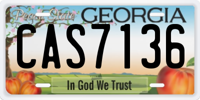 GA license plate CAS7136