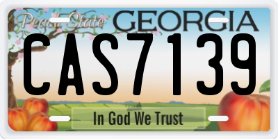 GA license plate CAS7139