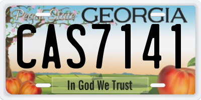 GA license plate CAS7141