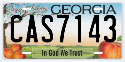 GA license plate CAS7143