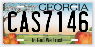 GA license plate CAS7146