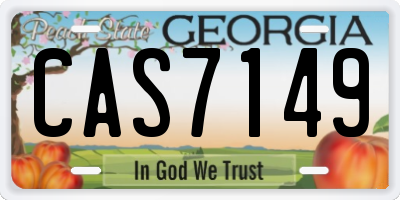 GA license plate CAS7149