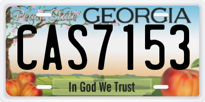 GA license plate CAS7153
