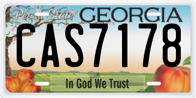 GA license plate CAS7178