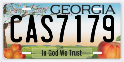 GA license plate CAS7179