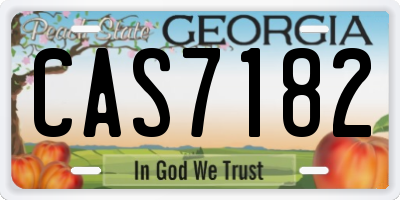 GA license plate CAS7182