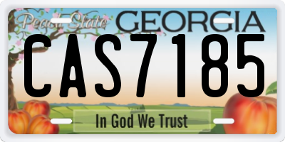 GA license plate CAS7185