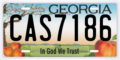 GA license plate CAS7186