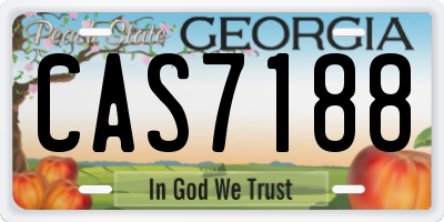 GA license plate CAS7188