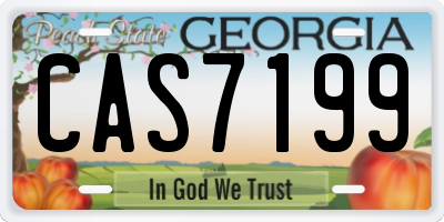 GA license plate CAS7199