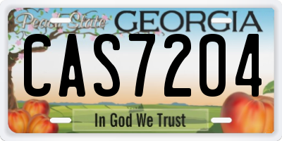 GA license plate CAS7204