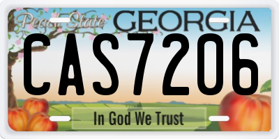 GA license plate CAS7206