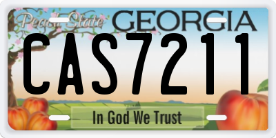 GA license plate CAS7211