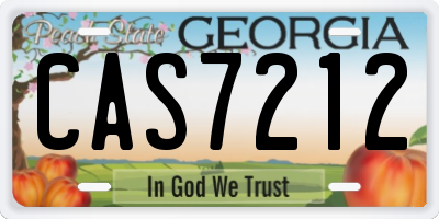 GA license plate CAS7212