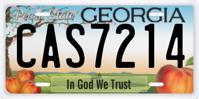 GA license plate CAS7214