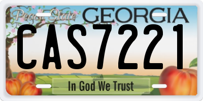 GA license plate CAS7221