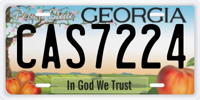 GA license plate CAS7224