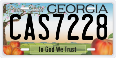 GA license plate CAS7228