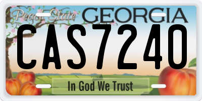 GA license plate CAS7240