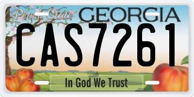 GA license plate CAS7261