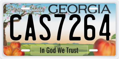 GA license plate CAS7264