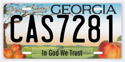 GA license plate CAS7281