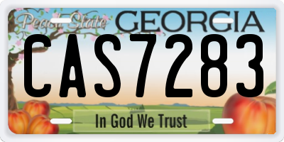 GA license plate CAS7283