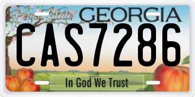 GA license plate CAS7286