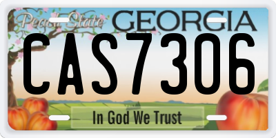 GA license plate CAS7306